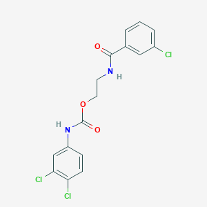 molecular formula C16H13Cl3N2O3 B2779492 2-[(3-chlorobenzoyl)amino]ethyl N-(3,4-dichlorophenyl)carbamate CAS No. 478066-74-9