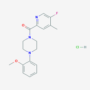 molecular formula C18H21ClFN3O2 B2779494 (5-Fluoro-4-methylpyridin-2-yl)-[4-(2-methoxyphenyl)piperazin-1-yl]methanone;hydrochloride CAS No. 2415457-02-0