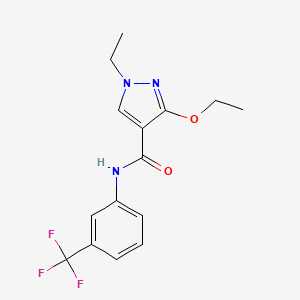 molecular formula C15H16F3N3O2 B2779498 3-乙氧基-1-乙基-N-(3-(三氟甲基)苯基)-1H-吡唑-4-甲酰胺 CAS No. 1014027-92-9