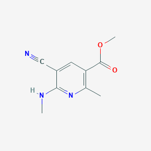 molecular formula C10H11N3O2 B2779500 Methyl 5-cyano-2-methyl-6-(methylamino)nicotinate CAS No. 890095-93-9