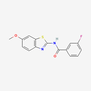 molecular formula C15H11FN2O2S B2779506 3-氟-N-(6-甲氧基-1,3-苯并噻唑-2-基)苯甲酰胺 CAS No. 313469-41-9