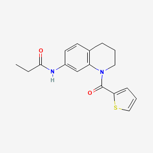 molecular formula C17H18N2O2S B2779509 N-[1-(噻吩-2-甲酰基)-3,4-二氢-2H-喹啉-7-基]丙酰胺 CAS No. 946218-74-2