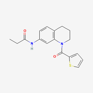 molecular formula C17H18N2O2S B2779509 N-(1-(thiophene-2-carbonyl)-1,2,3,4-tetrahydroquinolin-7-yl)propionamide CAS No. 946218-74-2