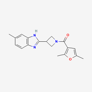molecular formula C18H19N3O2 B2779510 (2,5-dimethylfuran-3-yl)(3-(5-methyl-1H-benzo[d]imidazol-2-yl)azetidin-1-yl)methanone CAS No. 1396716-01-0