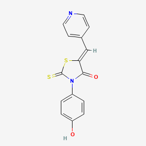 molecular formula C15H10N2O2S2 B2779512 (Z)-3-(4-羟基苯基)-5-(吡啶-4-基甲亚)-2-噻唑烷-4-酮 CAS No. 612802-67-2
