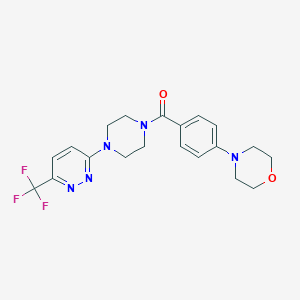 molecular formula C20H22F3N5O2 B2779516 (4-Morpholin-4-ylphenyl)-[4-[6-(trifluoromethyl)pyridazin-3-yl]piperazin-1-yl]methanone CAS No. 2415489-93-7