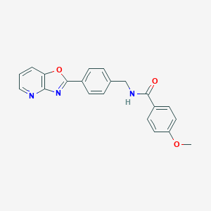 molecular formula C21H17N3O3 B277952 4-methoxy-N-(4-[1,3]oxazolo[4,5-b]pyridin-2-ylbenzyl)benzamide 