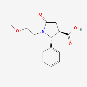 molecular formula C14H17NO4 B2779527 (2R,3R)-1-(2-methoxyethyl)-5-oxo-2-phenylpyrrolidine-3-carboxylic acid CAS No. 1212148-80-5