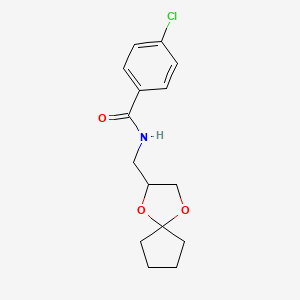 N-(1,4-dioxaspiro[4.4]nonan-2-ylmethyl)-4-chlorobenzamide