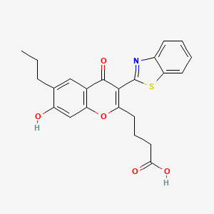 molecular formula C23H21NO5S B2779537 4-[3-(1,3-benzothiazol-2-yl)-7-hydroxy-4-oxo-6-propyl-4H-chromen-2-yl]butanoic acid CAS No. 879922-74-4
