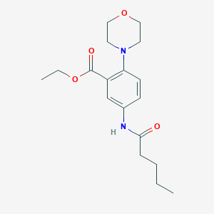 molecular formula C18H26N2O4 B277954 Ethyl 2-(morpholin-4-yl)-5-(pentanoylamino)benzoate 
