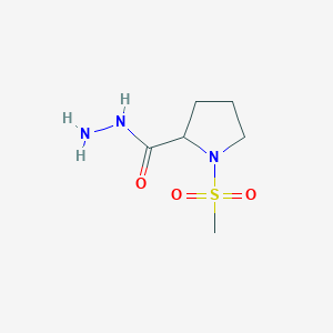 molecular formula C6H13N3O3S B2779545 1-(Methylsulfonyl)pyrrolidine-2-carbohydrazide CAS No. 1163661-09-3