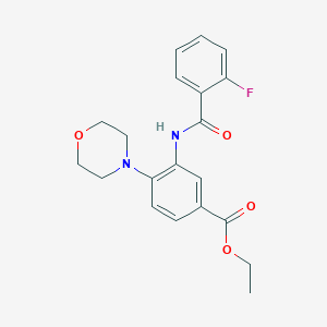 molecular formula C20H21FN2O4 B277955 Ethyl 3-[(2-fluorobenzoyl)amino]-4-(4-morpholinyl)benzoate 