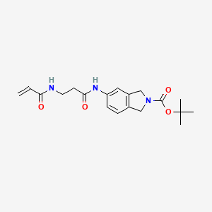molecular formula C19H25N3O4 B2779550 Tert-butyl 5-[3-(prop-2-enoylamino)propanoylamino]-1,3-dihydroisoindole-2-carboxylate CAS No. 2361774-70-9