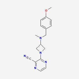 molecular formula C17H19N5O B2779554 3-[3-[(4-Methoxyphenyl)methyl-methylamino]azetidin-1-yl]pyrazine-2-carbonitrile CAS No. 2380142-93-6