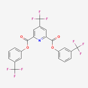 molecular formula C22H10F9NO4 B2779556 Bis[3-(trifluoromethyl)phenyl] 4-(trifluoromethyl)-2,6-pyridinedicarboxylate CAS No. 1211082-03-9
