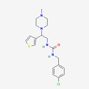 molecular formula C19H25ClN4OS B2779561 1-(4-Chlorobenzyl)-3-(2-(4-methylpiperazin-1-yl)-2-(thiophen-3-yl)ethyl)urea CAS No. 1105224-49-4