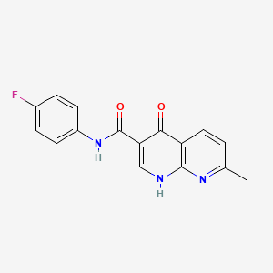 molecular formula C16H12FN3O2 B2779564 N-(4-fluorophenyl)-7-methyl-4-oxo-1,4-dihydro-1,8-naphthyridine-3-carboxamide CAS No. 1251594-35-0