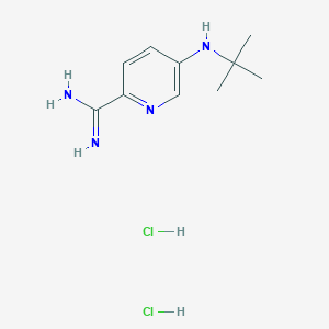 molecular formula C10H18Cl2N4 B2779567 5-(Tert-butylamino)pyridine-2-carboximidamide dihydrochloride CAS No. 1432677-75-2