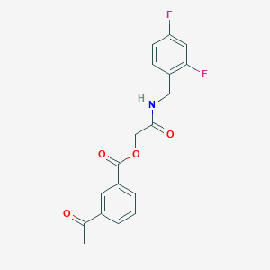 molecular formula C18H15F2NO4 B2779572 2-((2,4-Difluorobenzyl)amino)-2-oxoethyl 3-acetylbenzoate CAS No. 1794931-46-6
