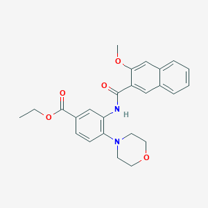 molecular formula C25H26N2O5 B277958 Ethyl 3-[(3-methoxy-2-naphthoyl)amino]-4-(4-morpholinyl)benzoate 