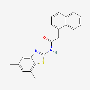 molecular formula C21H18N2OS B2779588 N-(5,7-dimethylbenzo[d]thiazol-2-yl)-2-(naphthalen-1-yl)acetamide CAS No. 897759-62-5
