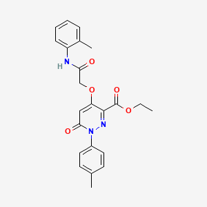 molecular formula C23H23N3O5 B2779590 乙酸4-[2-(2-甲基苯胺基)-2-氧代乙氧基]-1-(4-甲基苯基)-6-氧代吡啶嗪-3-羧酸乙酯 CAS No. 899992-16-6