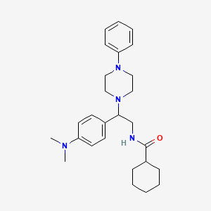 N-{2-[4-(dimethylamino)phenyl]-2-(4-phenylpiperazin-1-yl)ethyl}cyclohexanecarboxamide