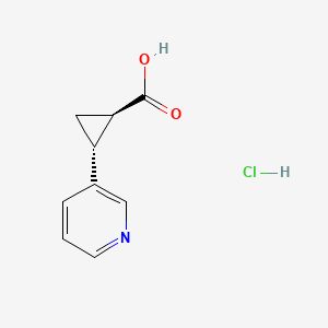 (1R,2R)-2-Pyridin-3-ylcyclopropane-1-carboxylic acid;hydrochloride