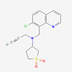 molecular formula C17H17ClN2O2S B2779605 3-{[(7-Chloroquinolin-8-yl)methyl](prop-2-yn-1-yl)amino}-1lambda6-thiolane-1,1-dione CAS No. 1280936-63-1