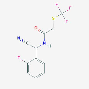 molecular formula C11H8F4N2OS B2779611 N-[cyano(2-fluorophenyl)methyl]-2-[(trifluoromethyl)sulfanyl]acetamide CAS No. 1280942-18-8