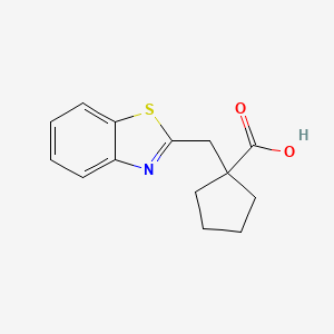 molecular formula C14H15NO2S B2779624 1-(1,3-苯并噻唑-2-基甲基)环戊烷甲酸 CAS No. 852033-48-8