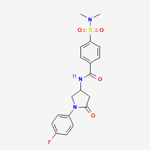 molecular formula C19H20FN3O4S B2779627 4-(N,N-dimethylsulfamoyl)-N-(1-(4-fluorophenyl)-5-oxopyrrolidin-3-yl)benzamide CAS No. 905664-60-0