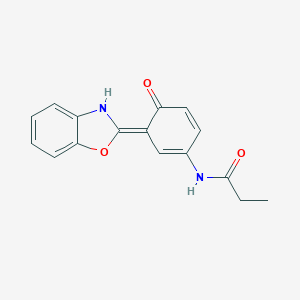 N-[(3E)-3-(3H-1,3-benzoxazol-2-ylidene)-4-oxocyclohexa-1,5-dien-1-yl]propanamide