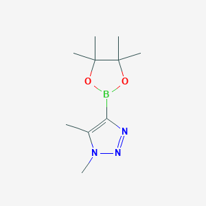 molecular formula C10H18BN3O2 B2779654 1,5-二甲基-4-(四甲基-1,3,2-二氧硼杂环戊-2-基)-1H-1,2,3-三唑 CAS No. 1657004-86-8