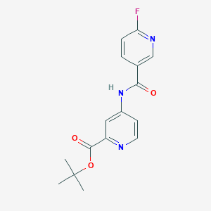 molecular formula C16H16FN3O3 B2779656 Tert-butyl 4-[(6-fluoropyridine-3-carbonyl)amino]pyridine-2-carboxylate CAS No. 2418666-68-7