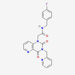 molecular formula C22H18FN5O3 B2779664 2-(2,4-dioxo-3-(pyridin-2-ylmethyl)-3,4-dihydropyrido[3,2-d]pyrimidin-1(2H)-yl)-N-(4-fluorobenzyl)acetamide CAS No. 941901-55-9