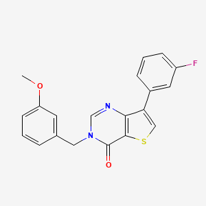 molecular formula C20H15FN2O2S B2779666 7-(3-氟苯基)-3-(3-甲氧基苄基)噻吩并[3,2-d]嘧啶-4(3H)-酮 CAS No. 1105211-80-0