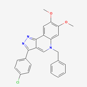 molecular formula C25H20ClN3O2 B2779677 5-benzyl-3-(4-chlorophenyl)-7,8-dimethoxy-5H-pyrazolo[4,3-c]quinoline CAS No. 866809-55-4