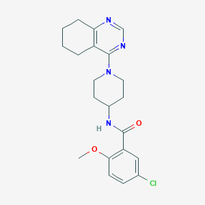 molecular formula C21H25ClN4O2 B2779678 5-氯-2-甲氧基-N-(1-(5,6,7,8-四氢喹唑啉-4-基)哌啶-4-基)苯甲酰胺 CAS No. 2034410-46-1