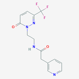 N-{2-[6-oxo-3-(trifluoromethyl)-1,6-dihydropyridazin-1-yl]ethyl}-2-(pyridin-3-yl)acetamide