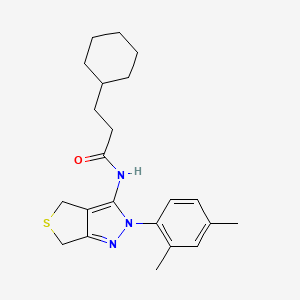 3-cyclohexyl-N-(2-(2,4-dimethylphenyl)-4,6-dihydro-2H-thieno[3,4-c]pyrazol-3-yl)propanamide