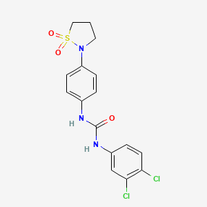 molecular formula C16H15Cl2N3O3S B2779689 1-(3,4-二氯苯基)-3-(4-(1,1-二氧代异噻唑啉-2-基)苯基)脲 CAS No. 1147691-58-4