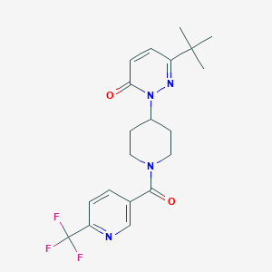 molecular formula C20H23F3N4O2 B2779692 6-Tert-butyl-2-[1-[6-(trifluoromethyl)pyridine-3-carbonyl]piperidin-4-yl]pyridazin-3-one CAS No. 2319806-47-6