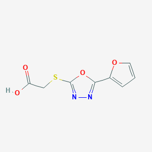 molecular formula C8H6N2O4S B2779694 {[5-(2-呋喃基)-1,3,4-噁二唑-2-基]硫代}乙酸 CAS No. 33621-24-8