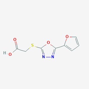 molecular formula C8H6N2O4S B2779694 {[5-(2-Furyl)-1,3,4-oxadiazol-2-yl]thio}acetic acid CAS No. 33621-24-8