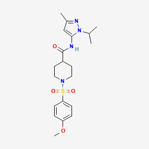 molecular formula C20H28N4O4S B2779695 N-(1-isopropyl-3-methyl-1H-pyrazol-5-yl)-1-((4-methoxyphenyl)sulfonyl)piperidine-4-carboxamide CAS No. 1171769-92-8