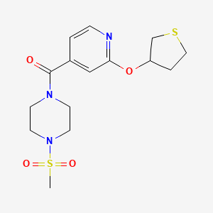 molecular formula C15H21N3O4S2 B2779701 (4-(甲磺酰)哌嗪-1-基)(2-((四氢噻吩-3-基)氧基)吡啶-4-基)甲酮 CAS No. 2034361-49-2
