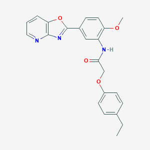 molecular formula C23H21N3O4 B277971 2-(4-ethylphenoxy)-N-[2-methoxy-5-([1,3]oxazolo[4,5-b]pyridin-2-yl)phenyl]acetamide 
