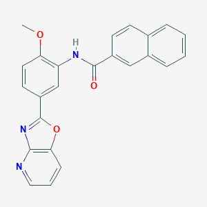 molecular formula C24H17N3O3 B277972 N-(2-methoxy-5-[1,3]oxazolo[4,5-b]pyridin-2-ylphenyl)-2-naphthamide 